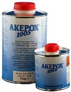 Boite de colle AKEPOX 1005 (a+b) 1.25 Kg Transparent extra-fluide