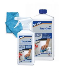 Set d’entretien pour plans de travail avec 500ml Lithofin MN Easy-Clean + 1 litre de Lithofin MN Easy-Clean remplissage