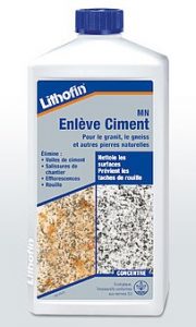 Bidon de Lithofin ENLEVE CIMENT – Nettoyant pour pierres naturelles résistant aux acides.
